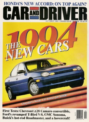 CAR & DRIVER 1993 OCT - MGB-RV8, Z28 CONVERTIBLE, '94s